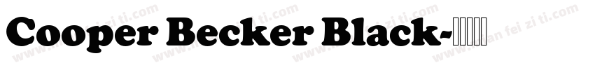 Cooper Becker Black字体转换